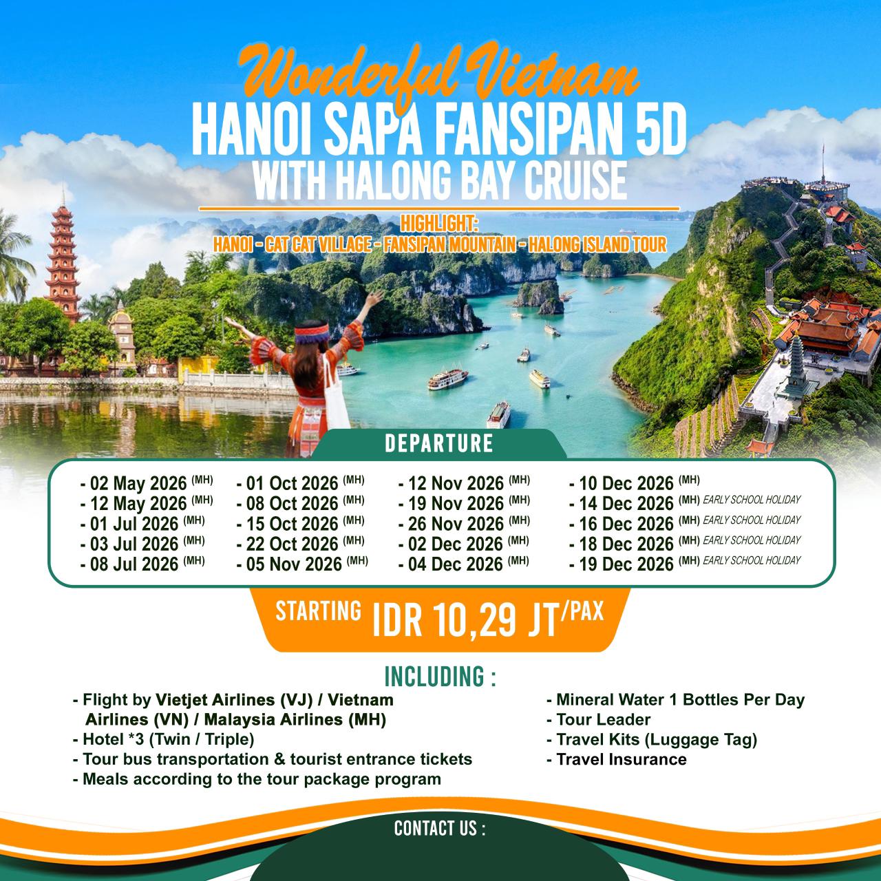 Paket Wisata 5D HANOI SAPA FANSIPAN WITH HALONG BAY CRUISE