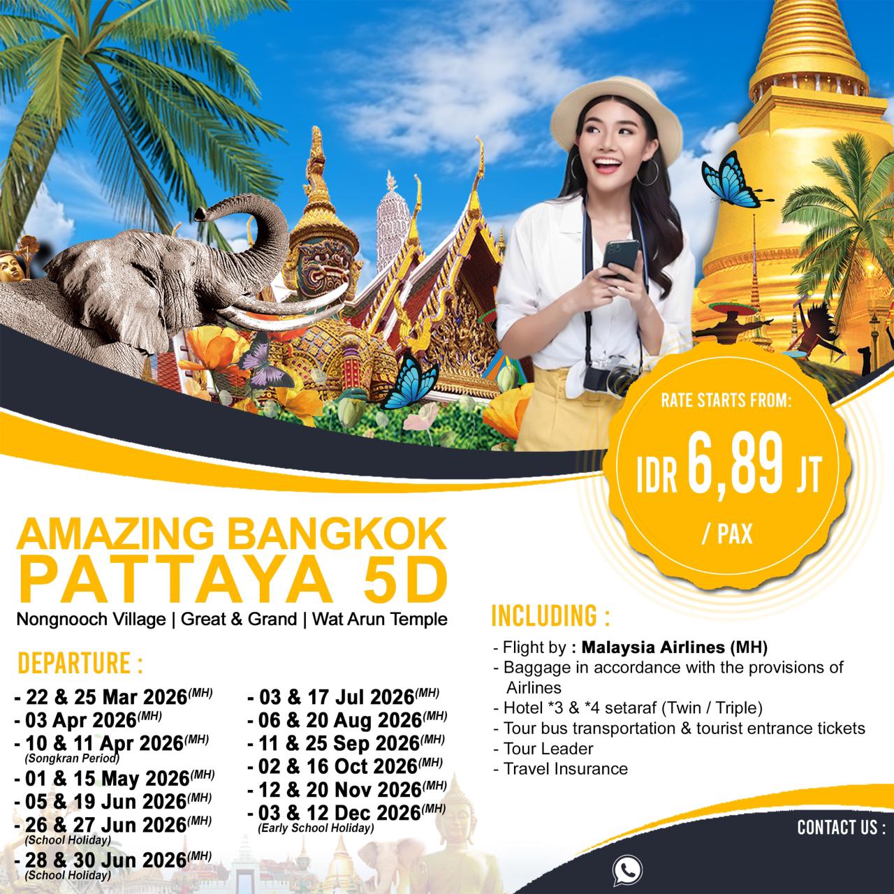 Paket Wisata 5D AMAZING BANGKOK PATTAYA