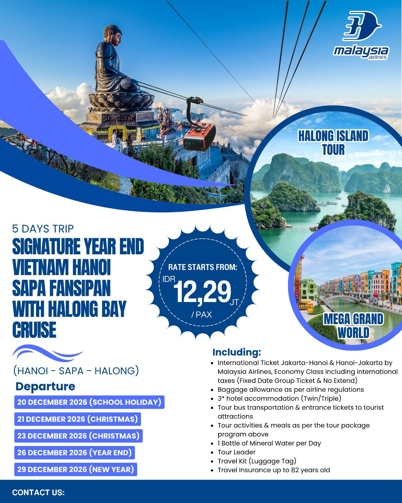 Paket Wisata 5D SIGNATURE YEAR END VIETNAM HANOI SAPA FANSIPAN WITH HALONG BAY CRUISE