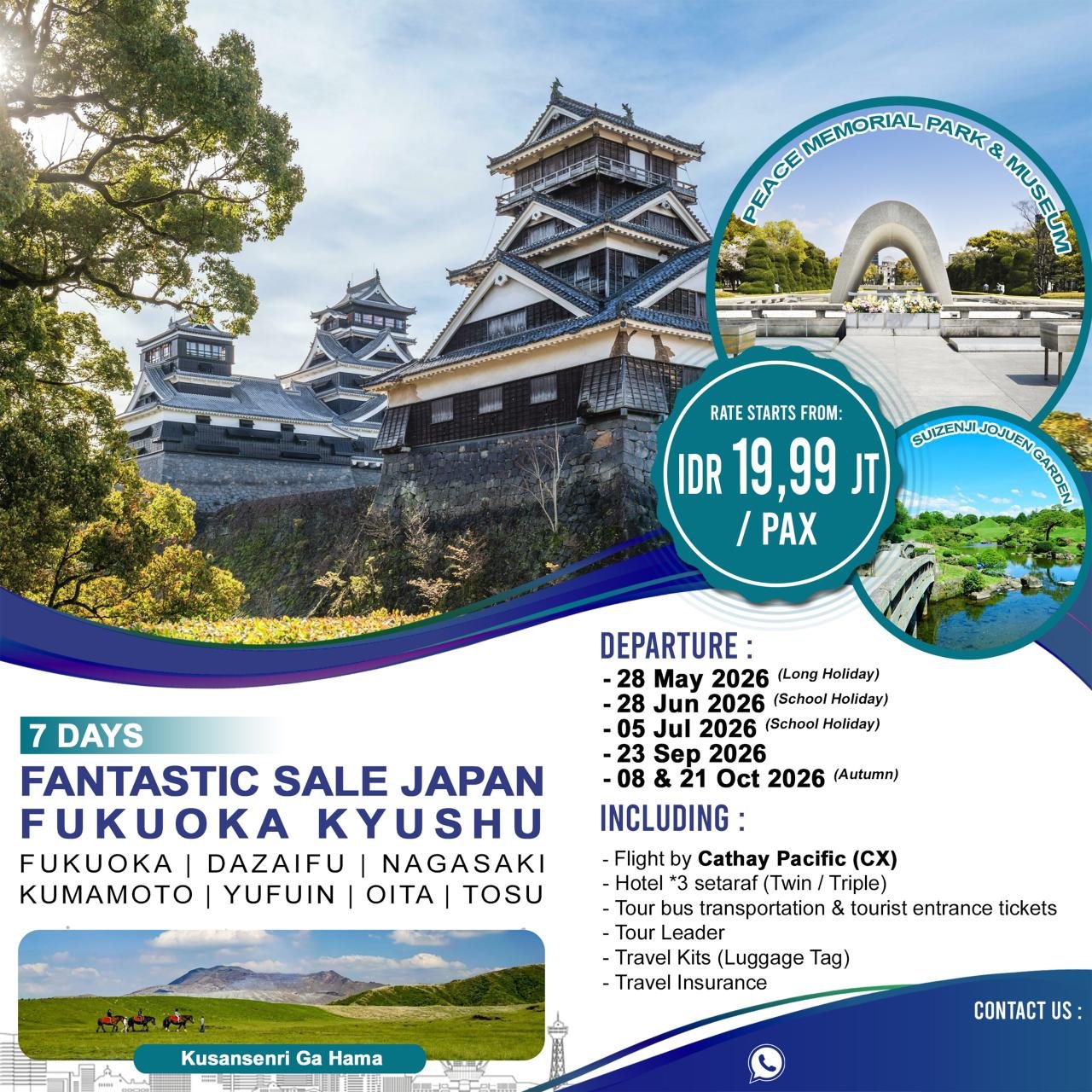 Paket Wisata 7D FANTASTIC SALE JAPAN FUKUOKA KYUSHO